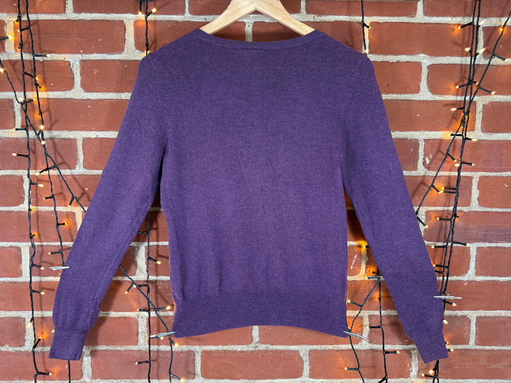 💜 Caston Purple Embellished Knit Cardigan – Size 10 NUM 62