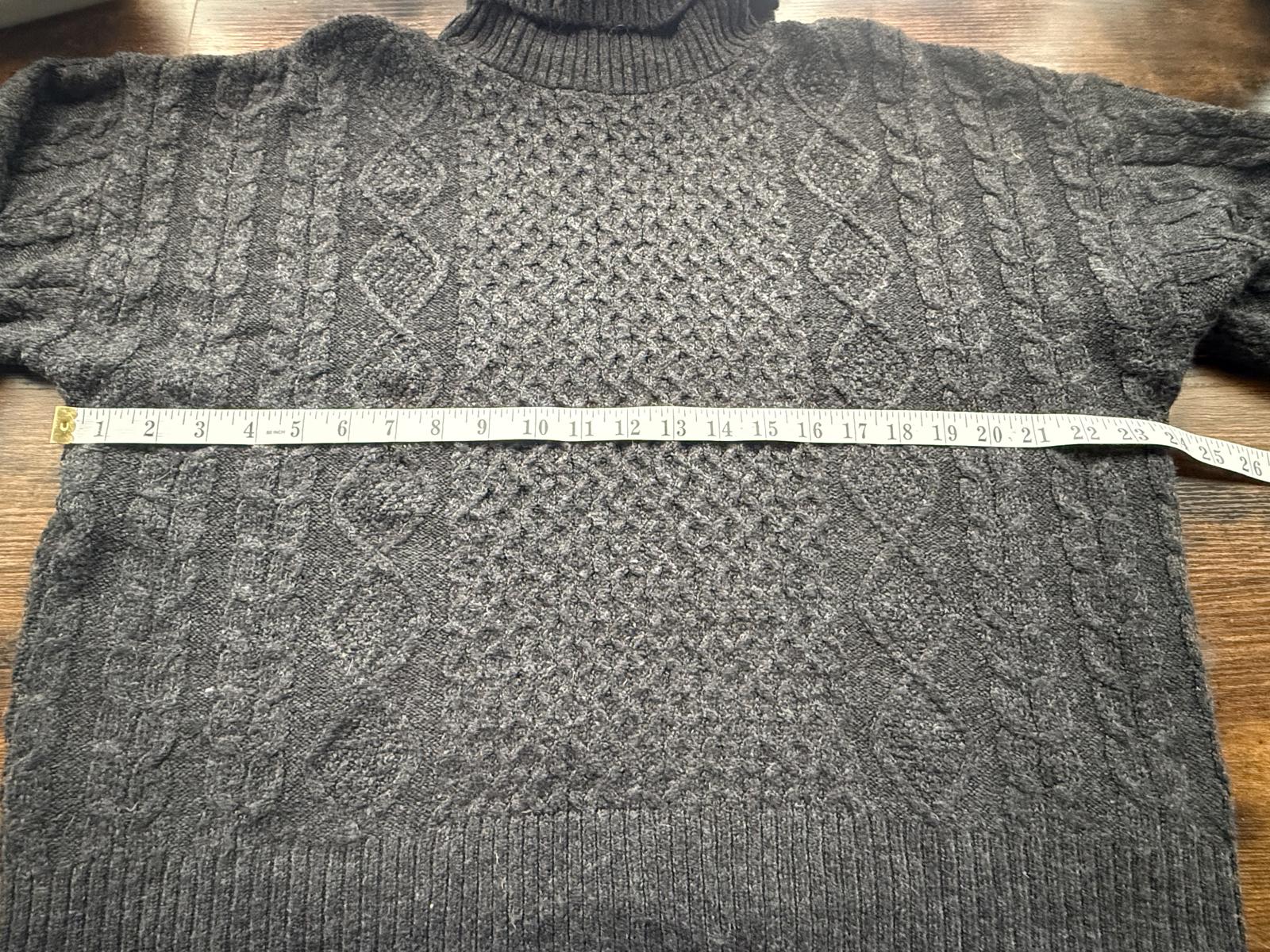 🖤 F&F Charcoal Grey Cable Knit Roll Neck Jumper – Size 14 (Bust 38.5”)