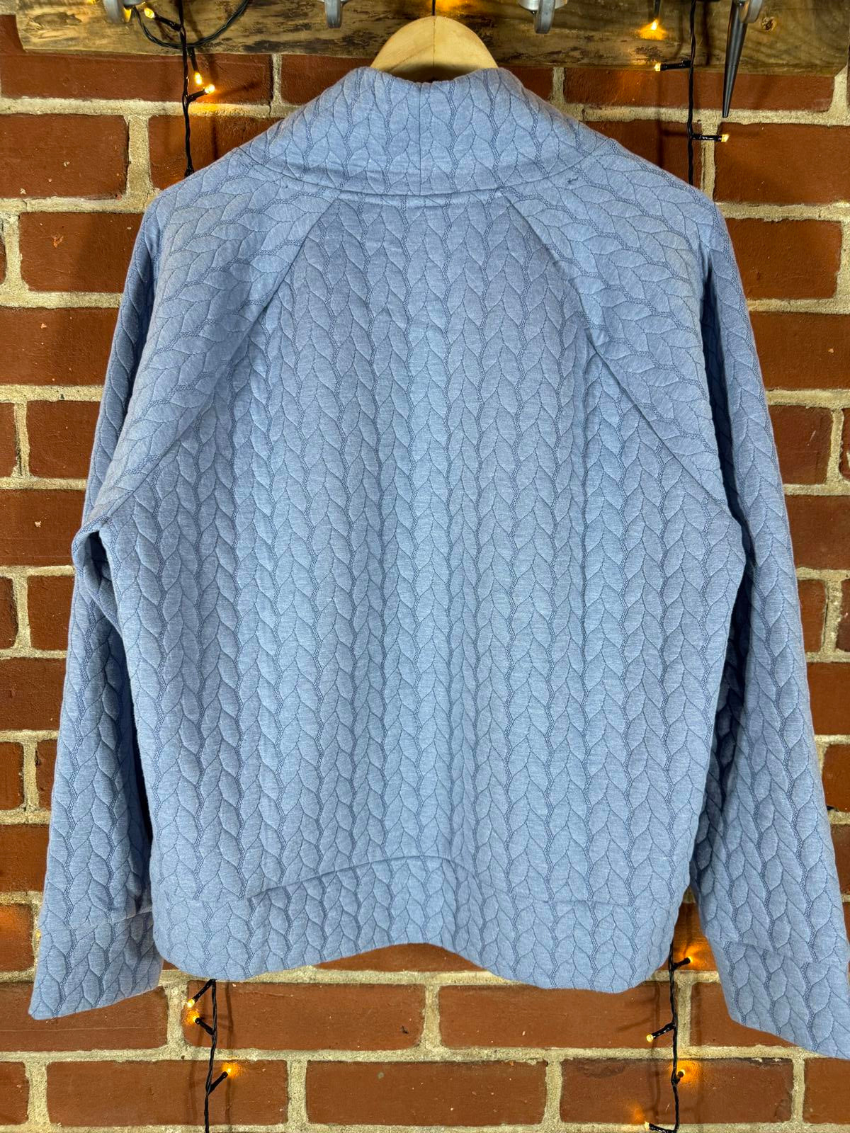 RBX Women’s Quilted Funnel Neck Sweatshirt Blue – Size XL NUM1
