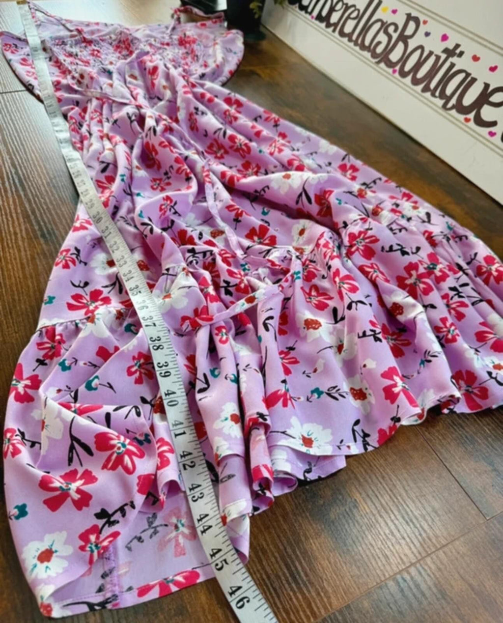All Things Asia Pink Floral Boho Midi Dress UK 14-18 BNWOT
