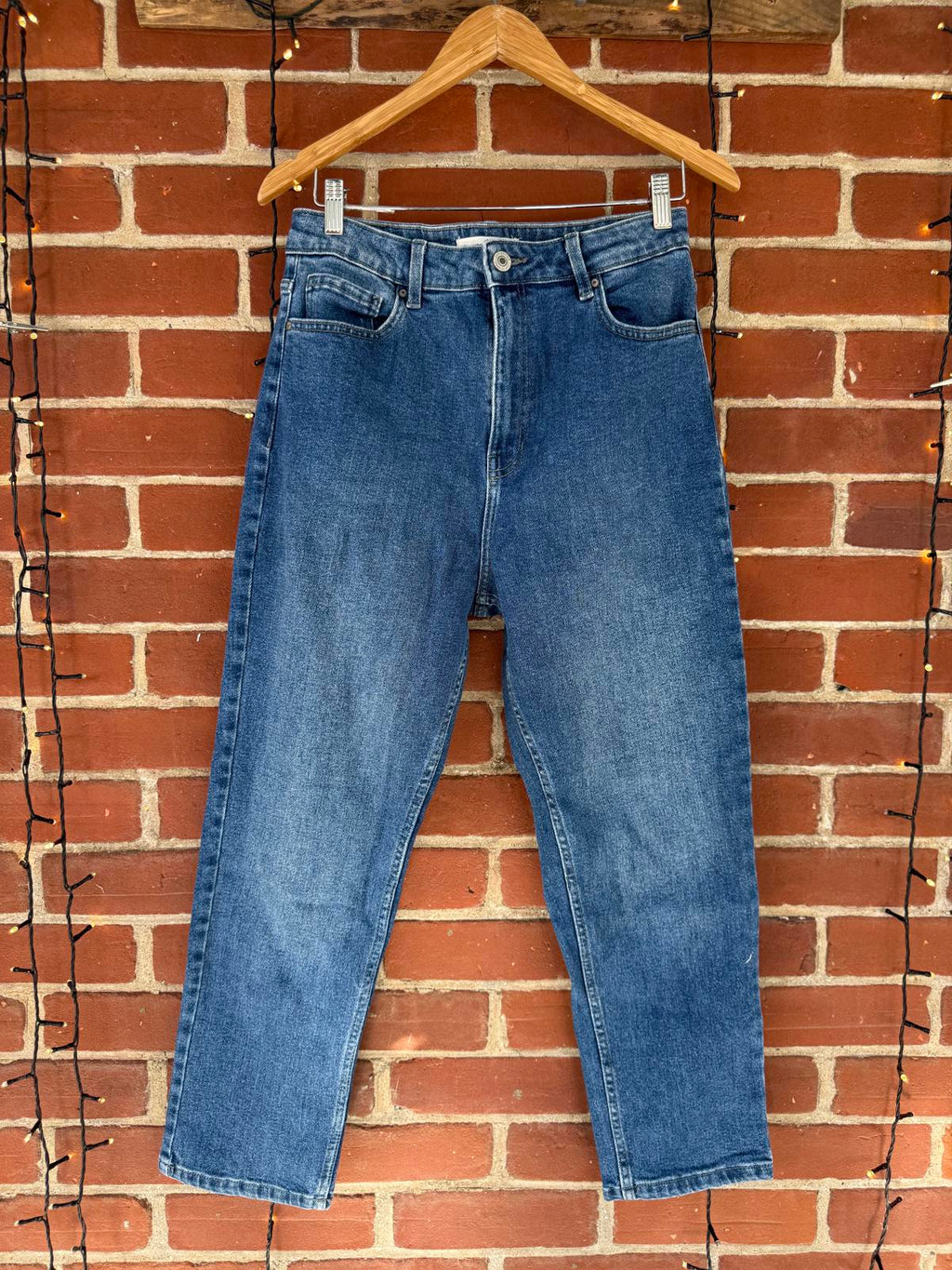 Anko Straight Extra High Rise Jeans – Blue Denim – UK 12