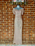 Goddiva London Rose Gold Sequin Maxi Dress (DR3616QZ, UK 6) 188