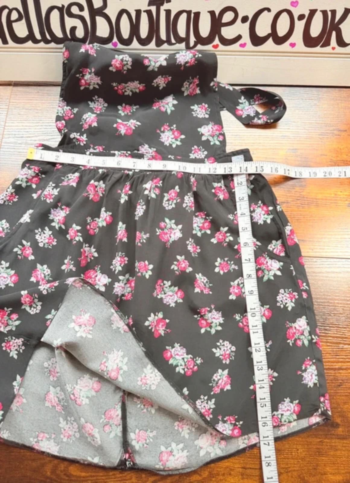 River Island Floral Pinafore Dress UK 12 US 8 Summer Mini