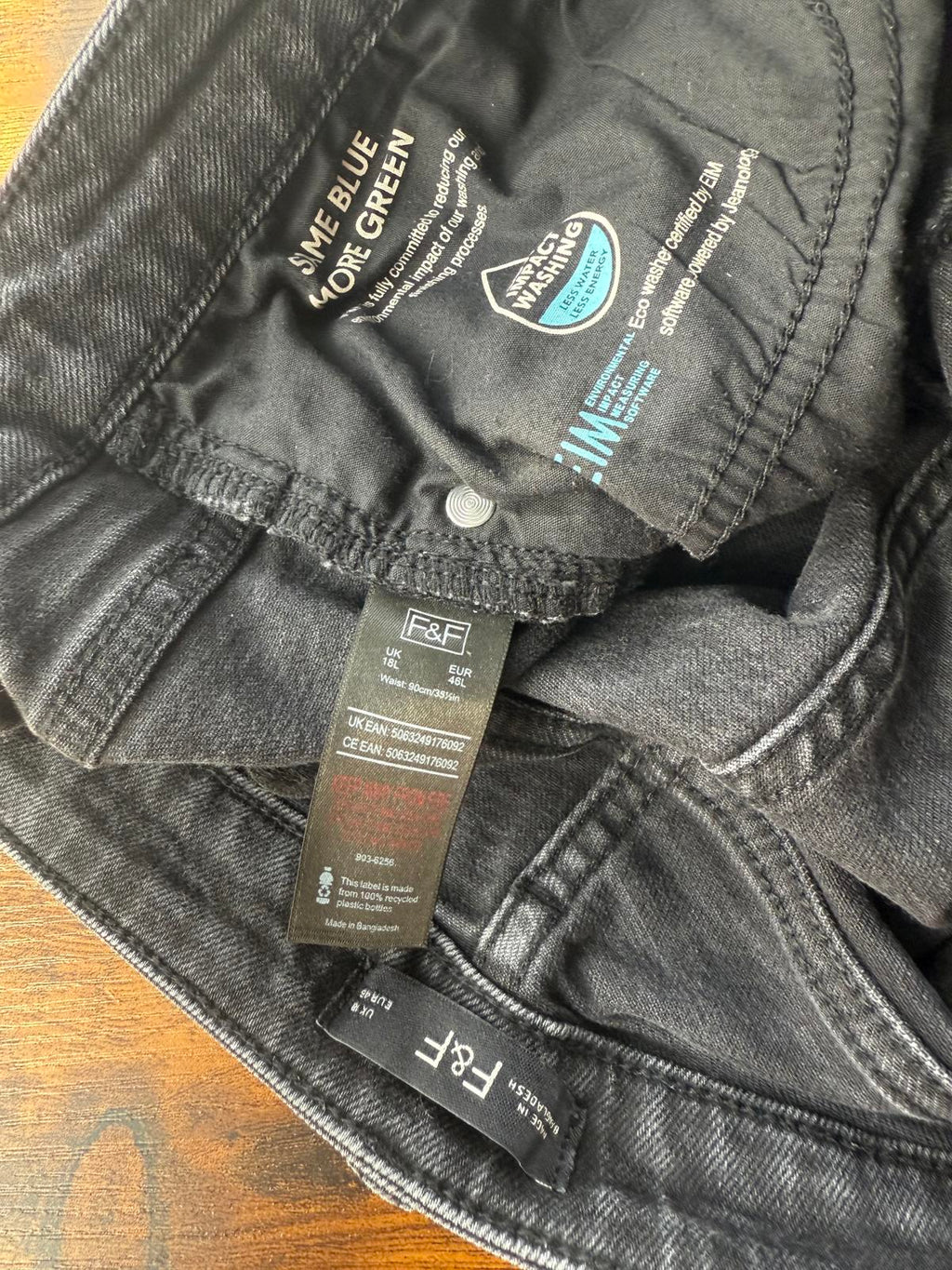 Black Women's Jeans Straight Fit - Size 18 Long