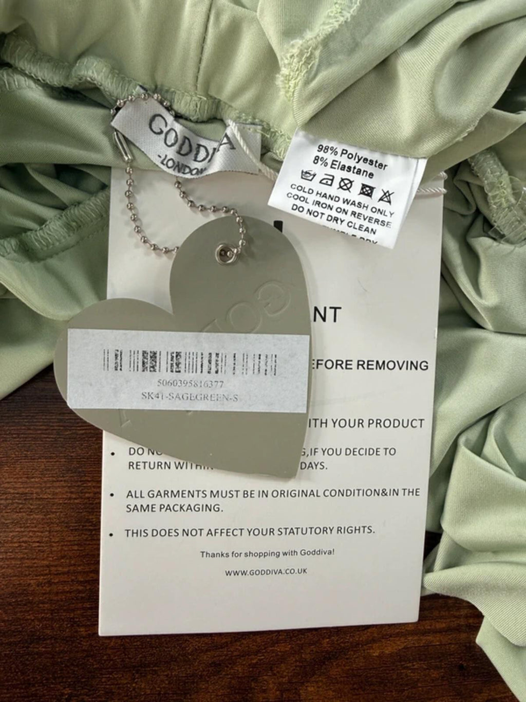 Goddiva Sage Green Maxi Skirt BNWT Split Stretch UK 8-12