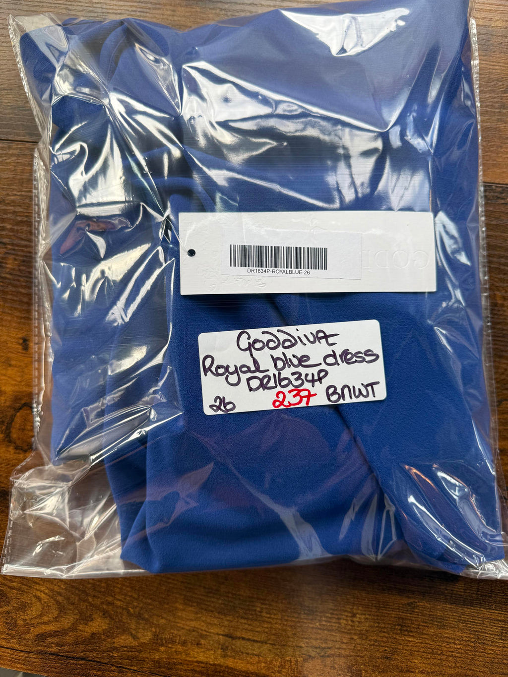 Goddiva Plus Royal Blue One Shoulder Asymmetric Dress DR1634P UK 26          237