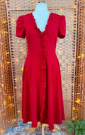 Goddiva Red Midi Dress UK14 Wedding Guest Prom Cruise Party