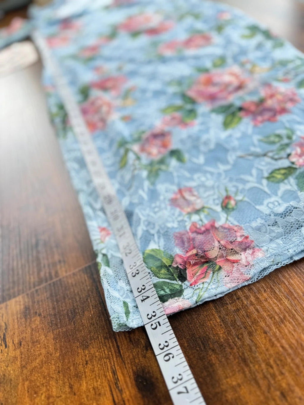 City Goddess UK 10 Blue Lace Bodycon Dress | Floral Overlay | Romantic Midi