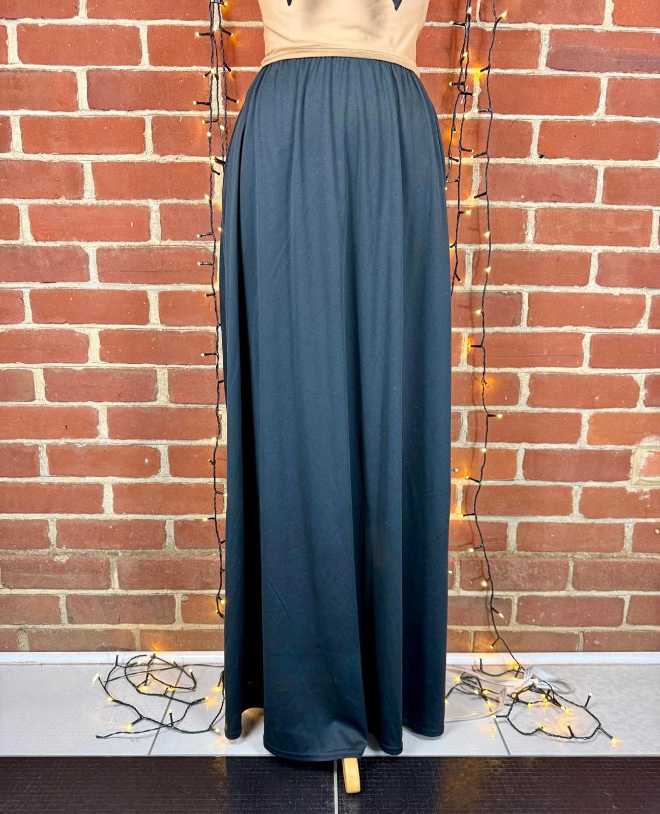 Black Maxi Skirt Elastic Waist Flowing UK 6-8 US 2-4 BNWT     sku427