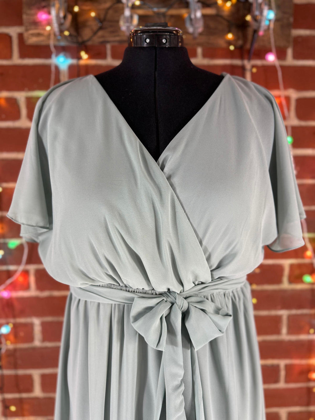 Goddiva Sage Green Wrap Midi Dress DR2555 UK 18  See Images!                 247