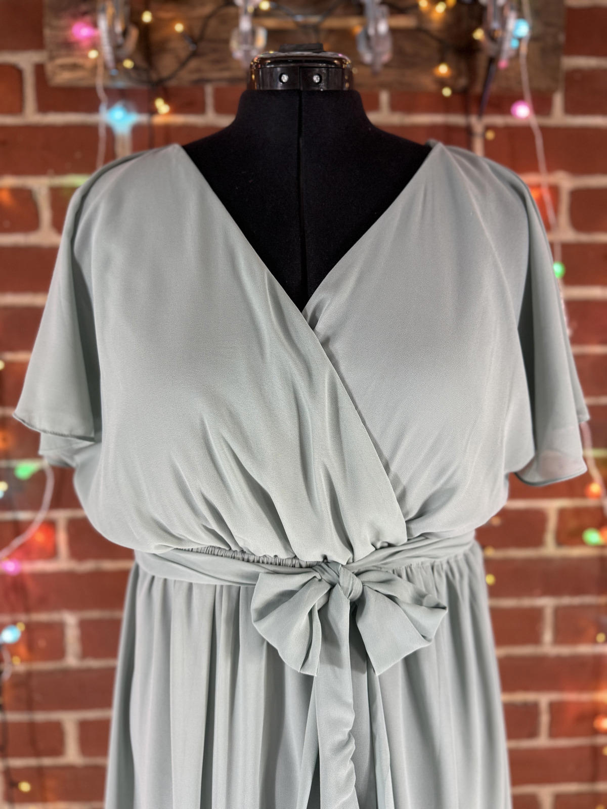 Goddiva Sage Green Wrap Midi Dress DR2555 UK 18  See Images!                 247