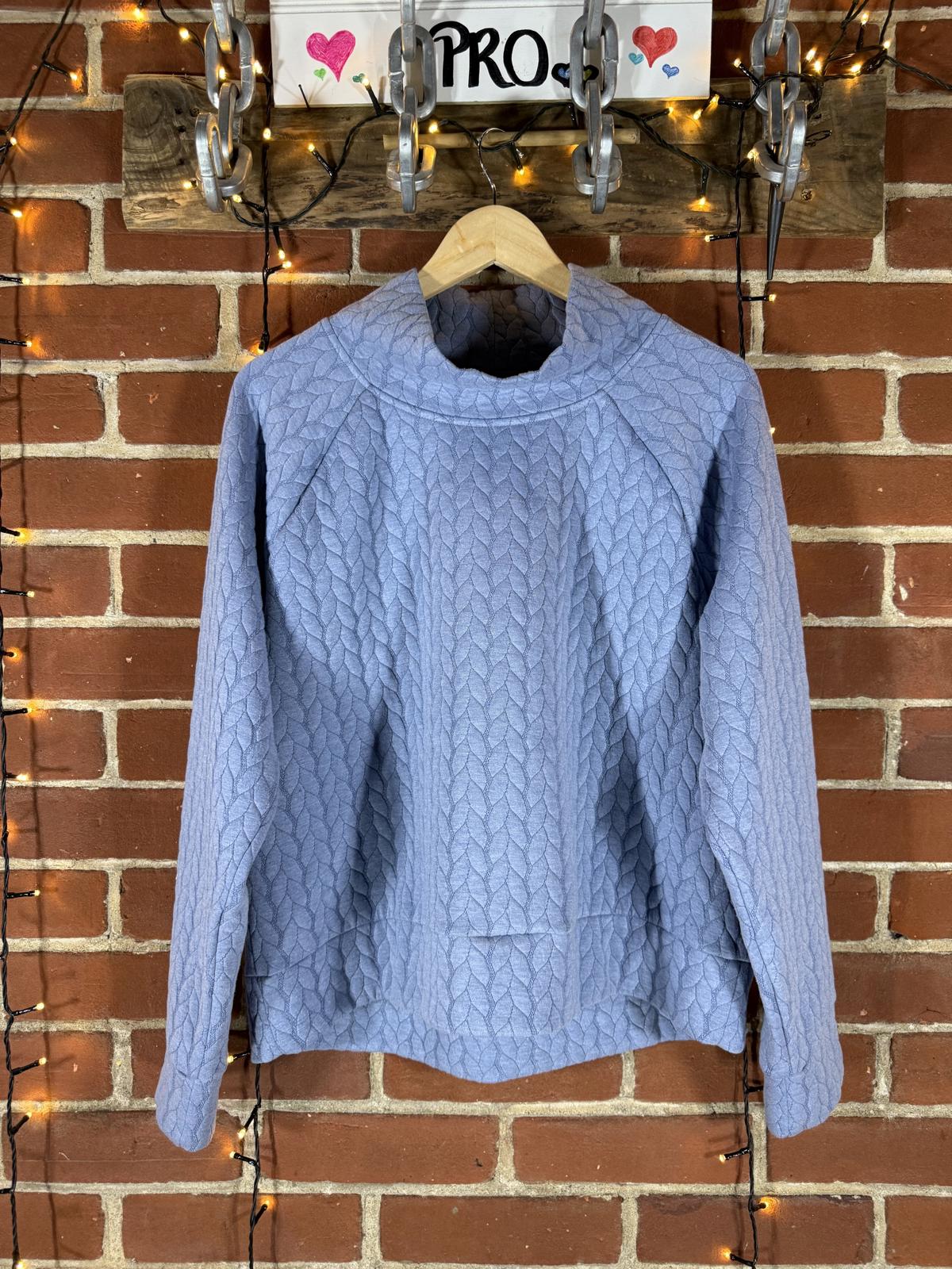 RBX Women’s Quilted Funnel Neck Sweatshirt Blue – Size XL NUM1