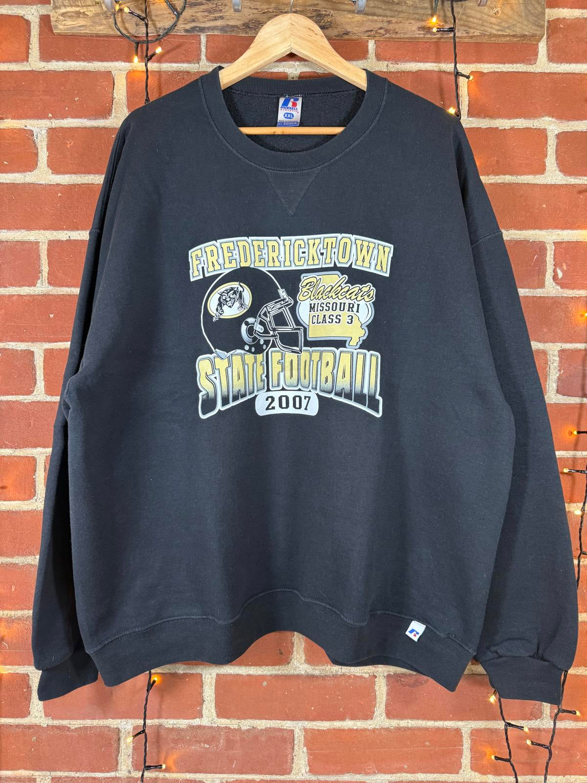 Vintage Russell Athletic XXL Fredericktown Football 2007 Sweatshirt –Black NUM32