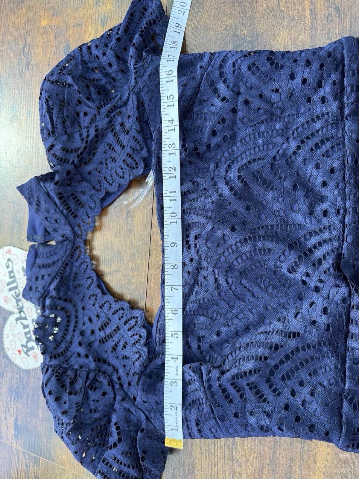 City Goddess London Navy Lace Bodycon Dress Cut Out Back UK Size 14