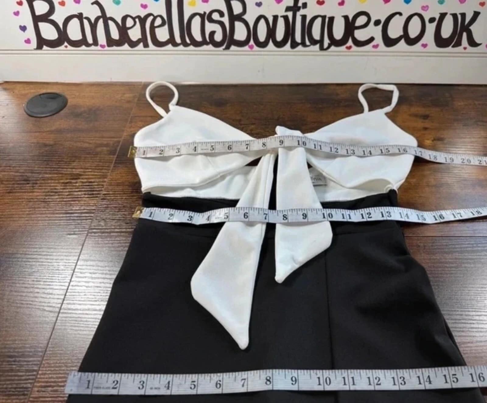 Goddiva Monochrome Bow Front Maxi Gown BNWT UK 10-12 Prom Dress