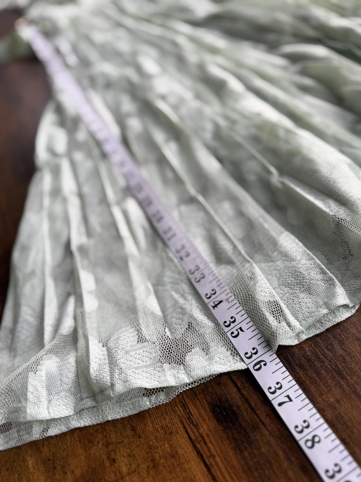 💚 Barberellas Boutique Delicate Lace Dress – Sage Green – Size UK 12 #120