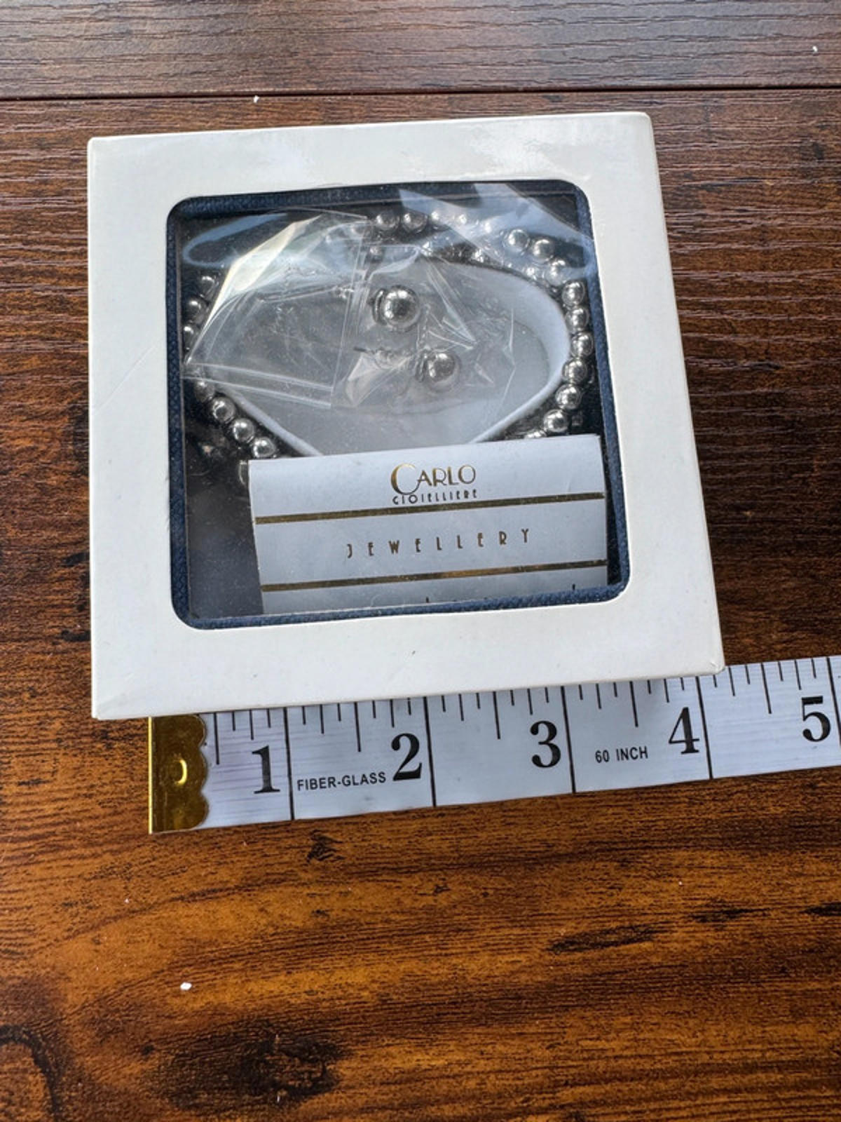 Carlo Gioielliere Silver Bead Bracelet & Earrings Gift Set – NEW