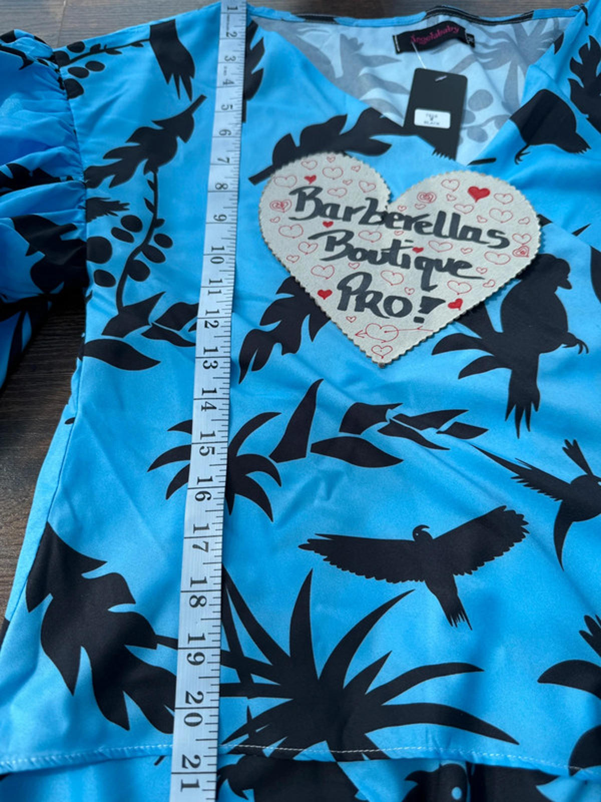 💙 Angelababy Blue Tropical Print Puff Sleeve Wrap Blouse – Size M (BNWT)