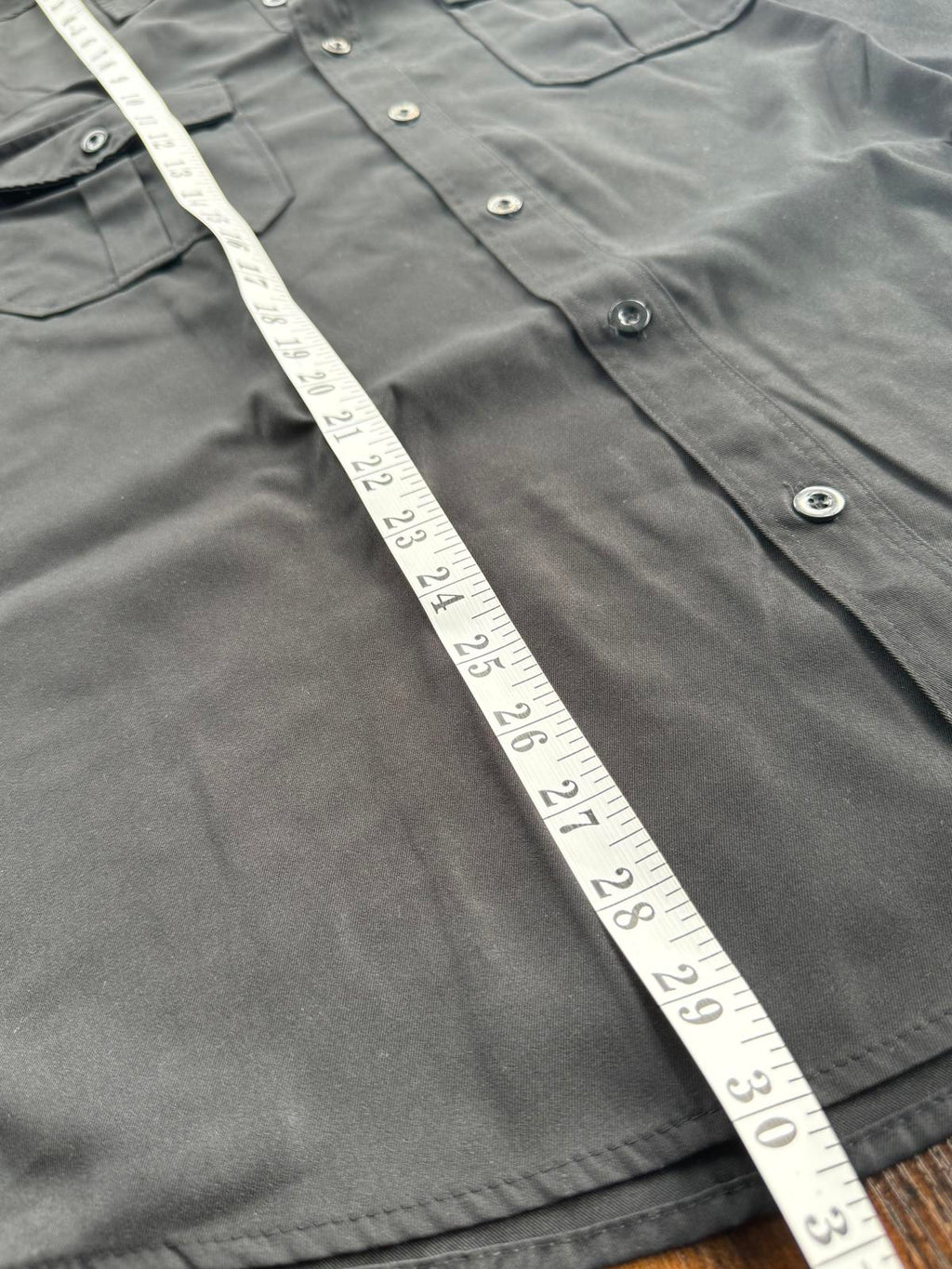 🖤 Black Long Sleeve Button-Up Shirt – Size L (fits XL / UK 46–48”) NUM 15