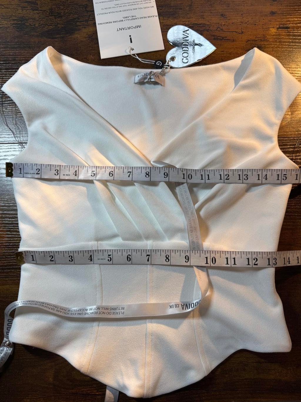 Goddiva London White Wrap Bustier Top UK 10 / US 6 – BNWT                   .292