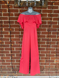 Vicky Pattison Coral Off Shoulder Wide Leg Jumpsuit UK 8 / US 4