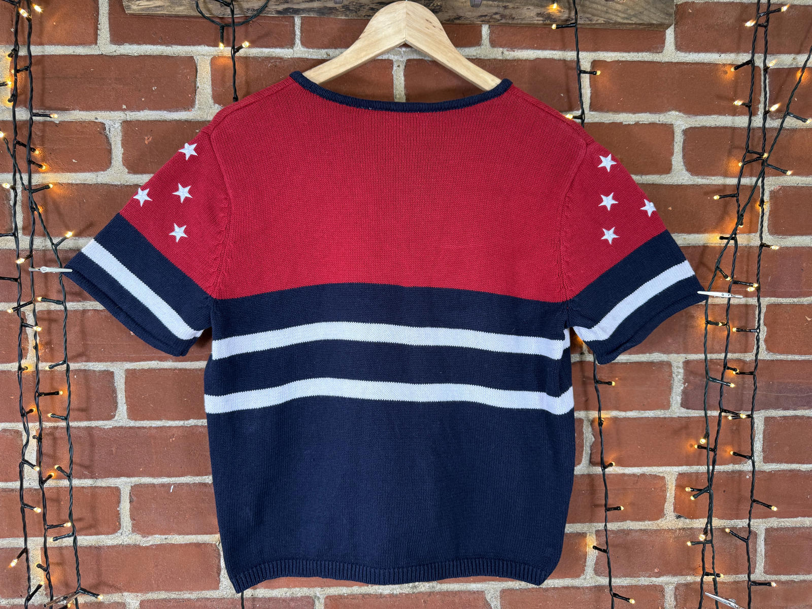 ⭐ Vintage Norton Studio Hong Kong Stars & Stripes Knit Cardigan - Size 14/16 NUM 60⭐