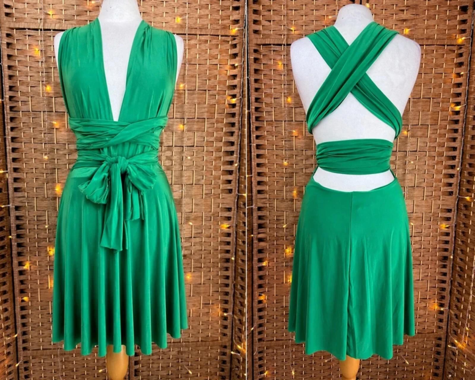 City Goddess Emerald Multiway Dress UK 8 Wrap Party Occasion