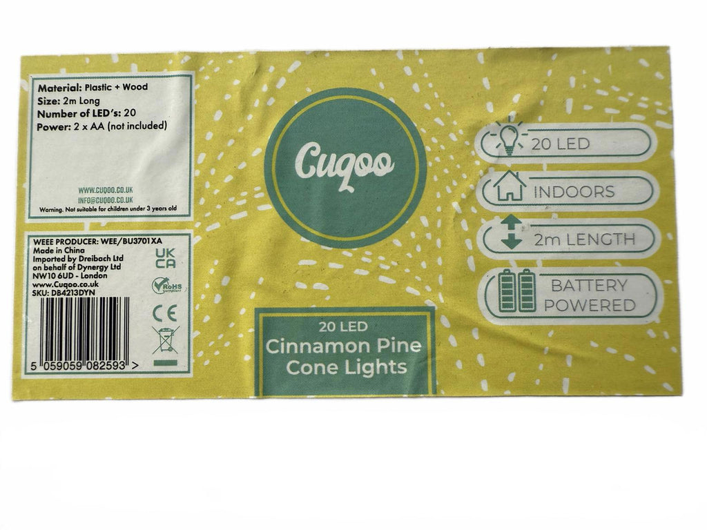 Cugoo Cinnamon Pine Cone Lights - Battery Powered Decorative String Lights