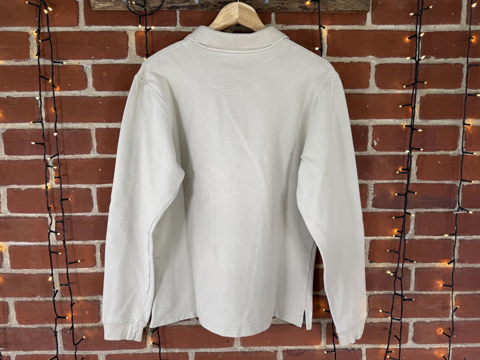 Timberland Polo Shirt Long Sleeve Beige Size L Vintage Y2K 90s NUM 44