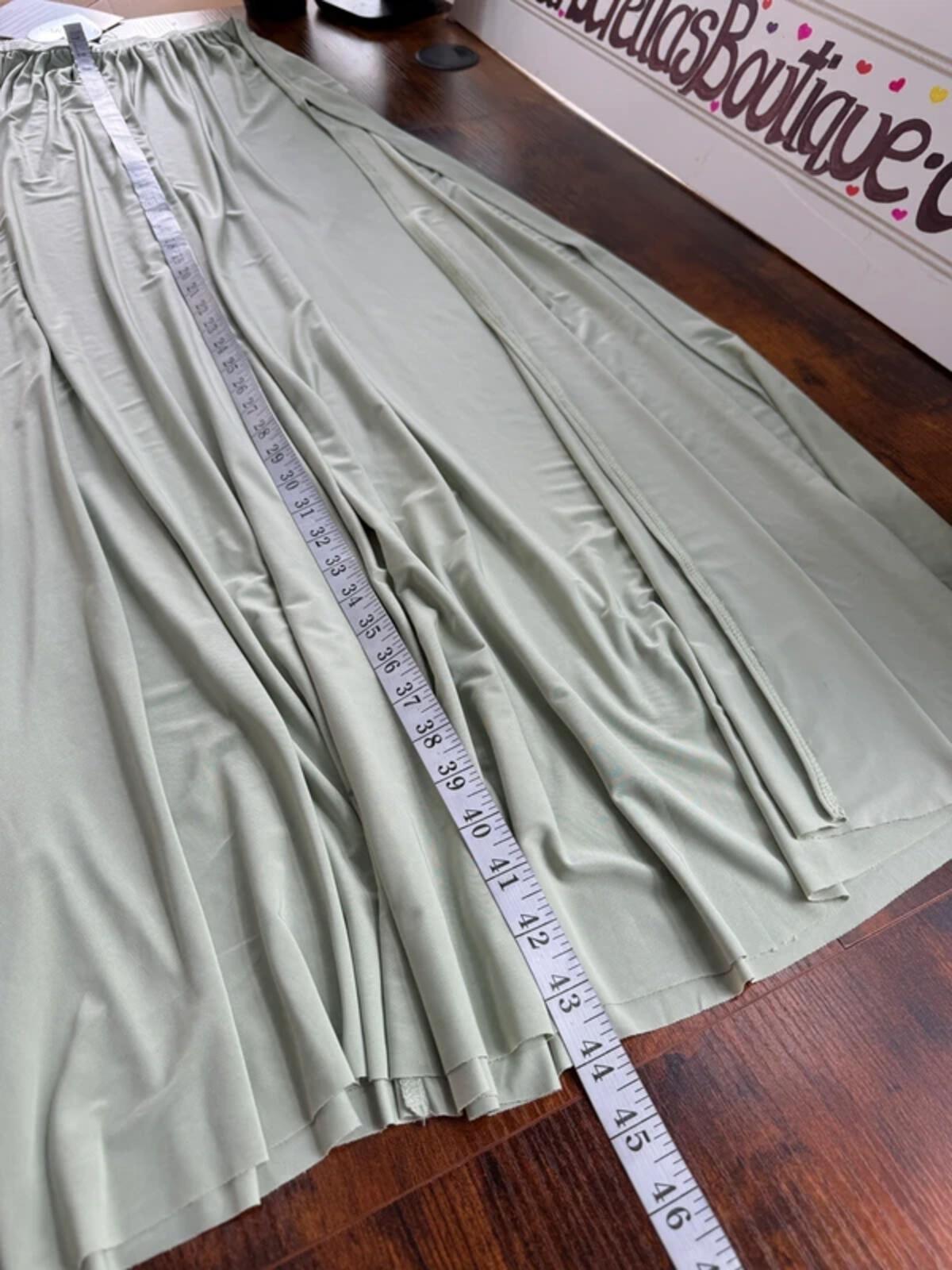 Goddiva Sage Green Maxi Skirt BNWT Split Stretch UK 8-12
