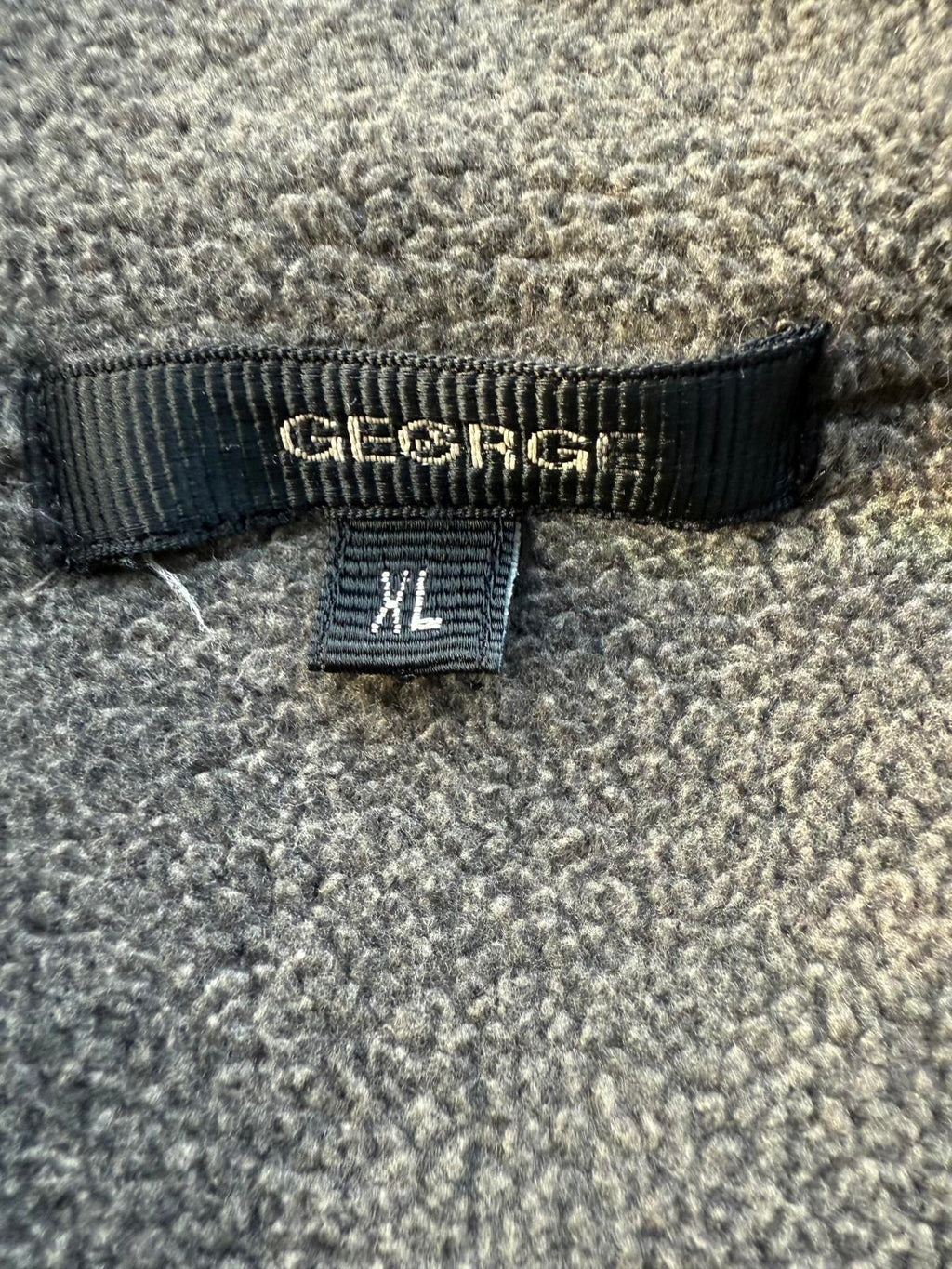 George Men’s Fleece Jumper XL (46–48” Chest) Grey Quarter Zip Pullover #43