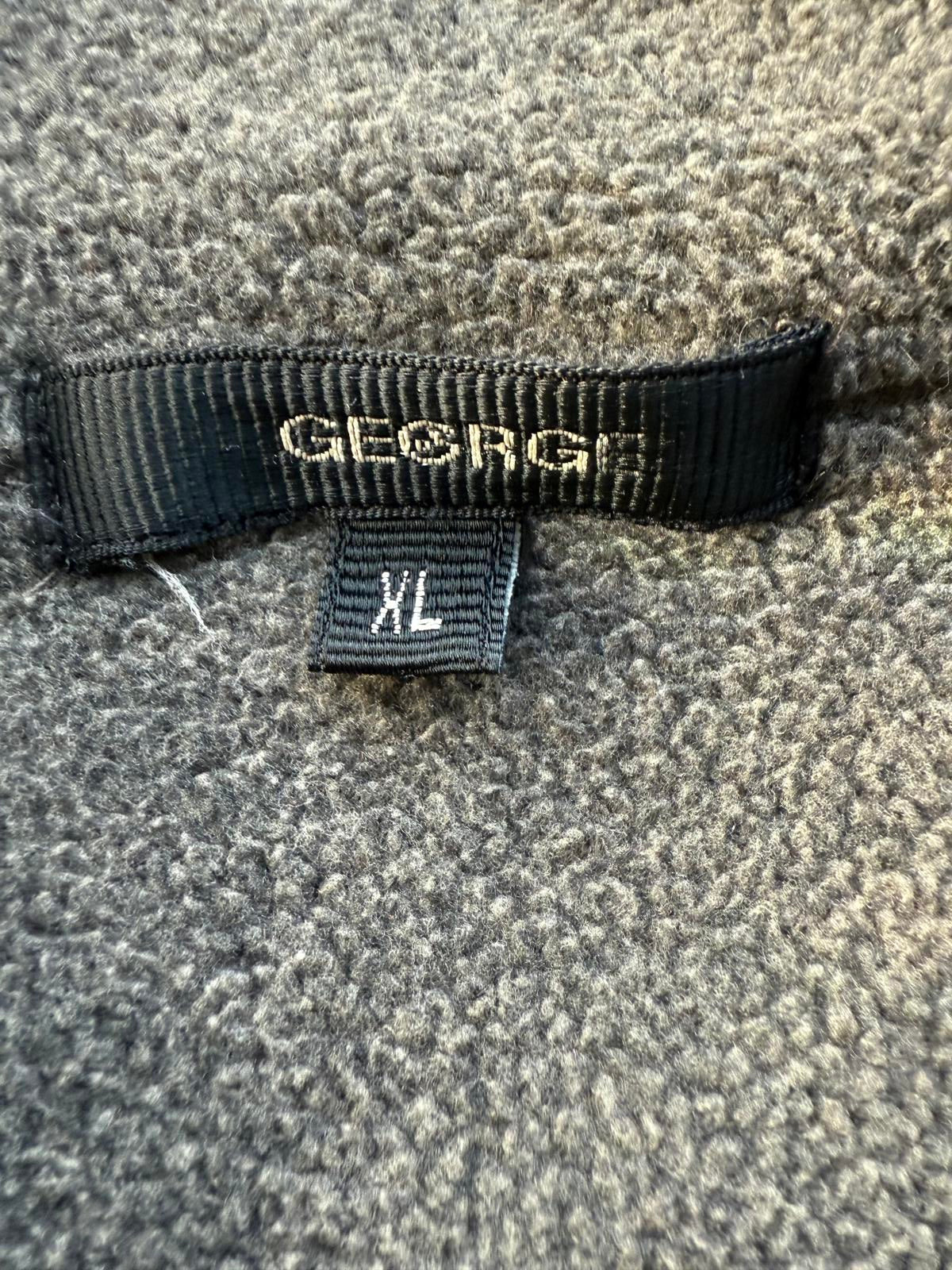 George Men’s Fleece Jumper XL (46–48” Chest) Grey Quarter Zip Pullover #43