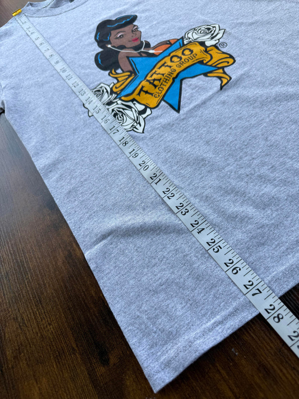 Vintage Tattoo Graphic T-Shirt - Grey - Mens  Small - Womans 12