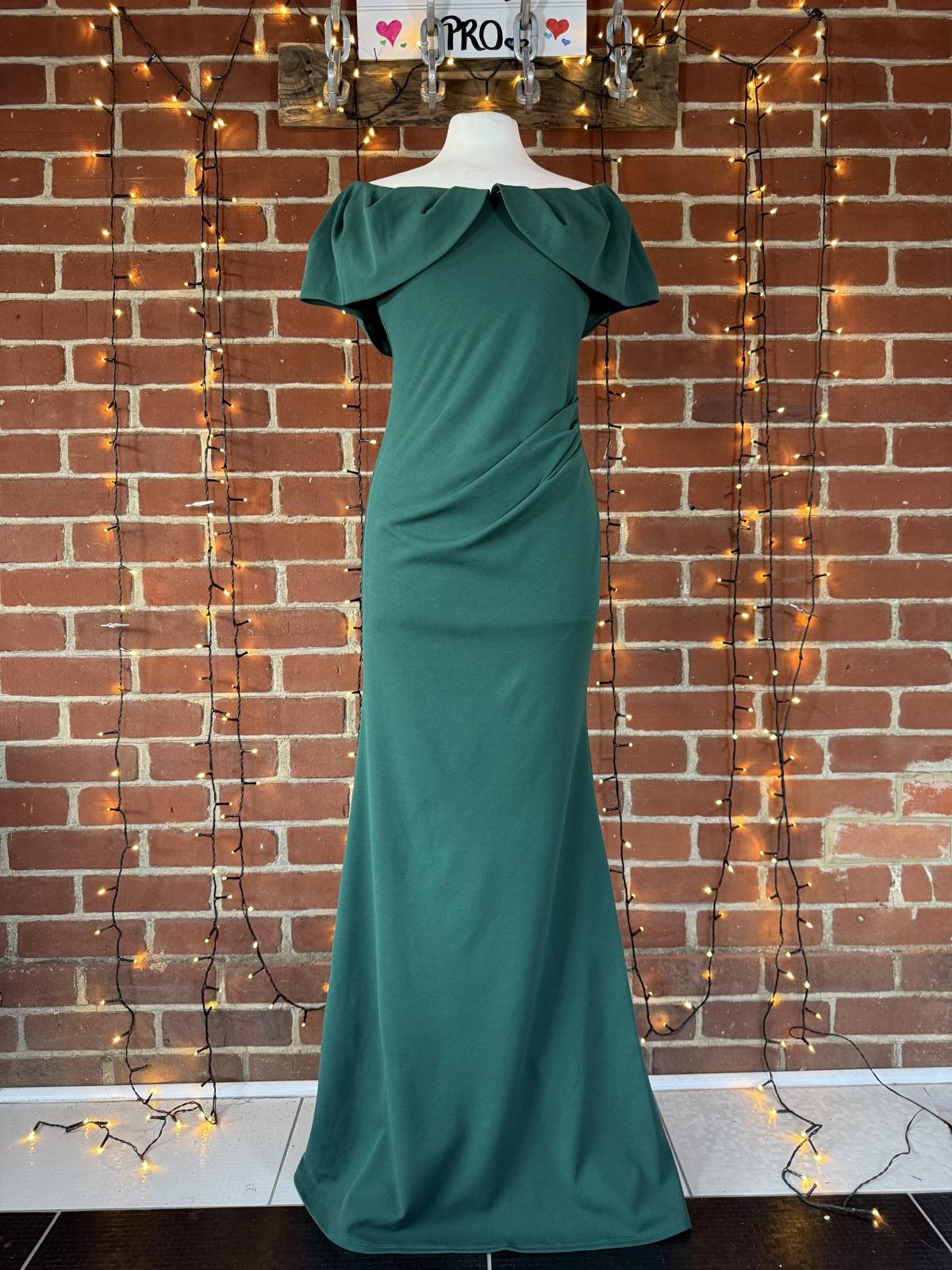 Goddiva Emerald Green Bardot Maxi Gown DR3956 – UK 10