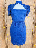 Royal Blue Lace Mini Dress UK 12 BNWT Holiday Ibiza Party