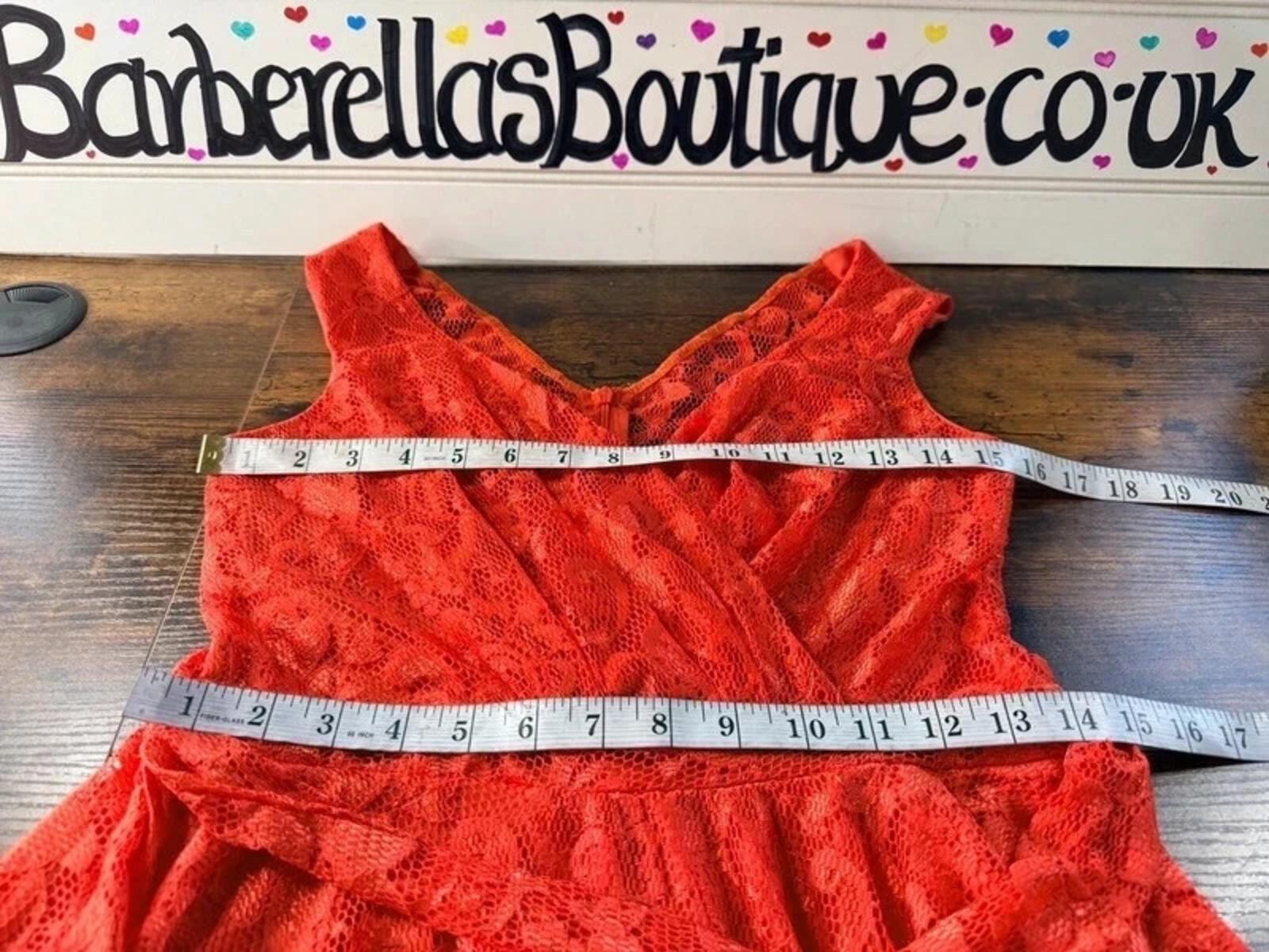 BNWT City Goddess Orange Lace Skater Dress UK12 Party Wedding