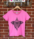 Bohemian Pink Butterfly V-Neck T-Shirt Size 10-12