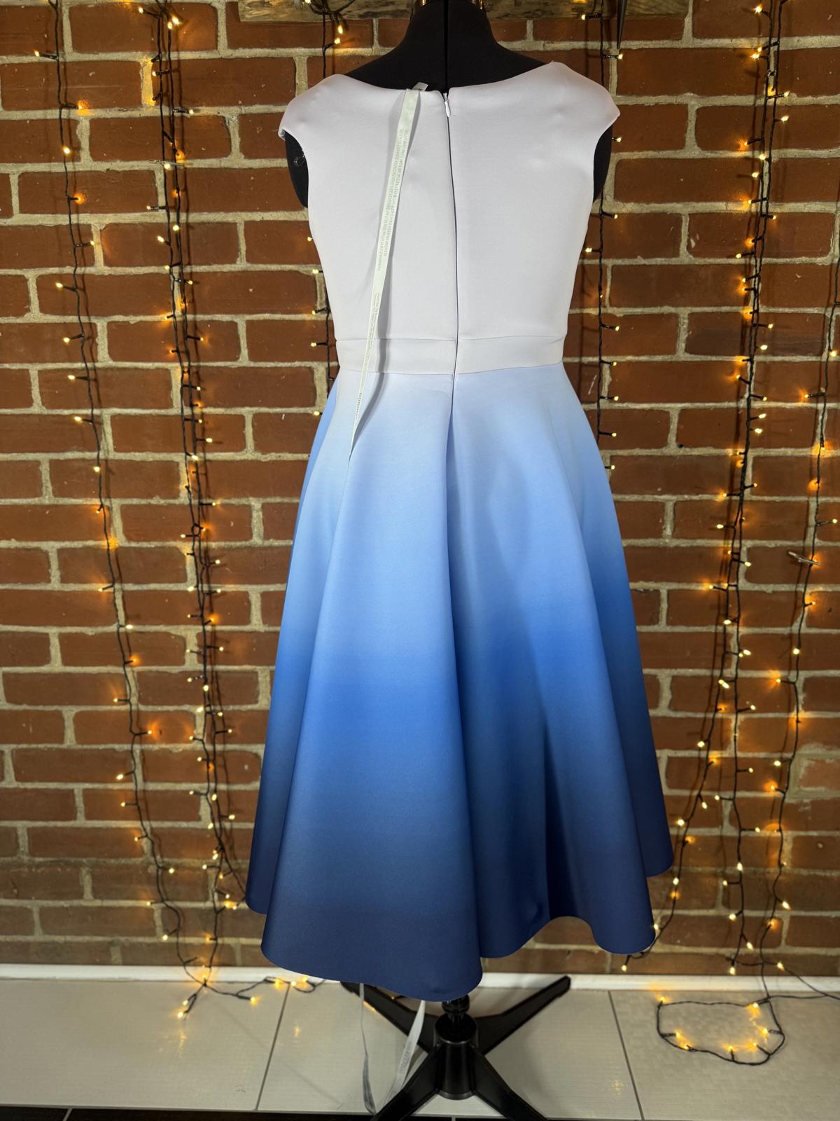 Goddiva London Light Blue Ombre Midi Dress UK 16 | Fit & Flare Skater       .175