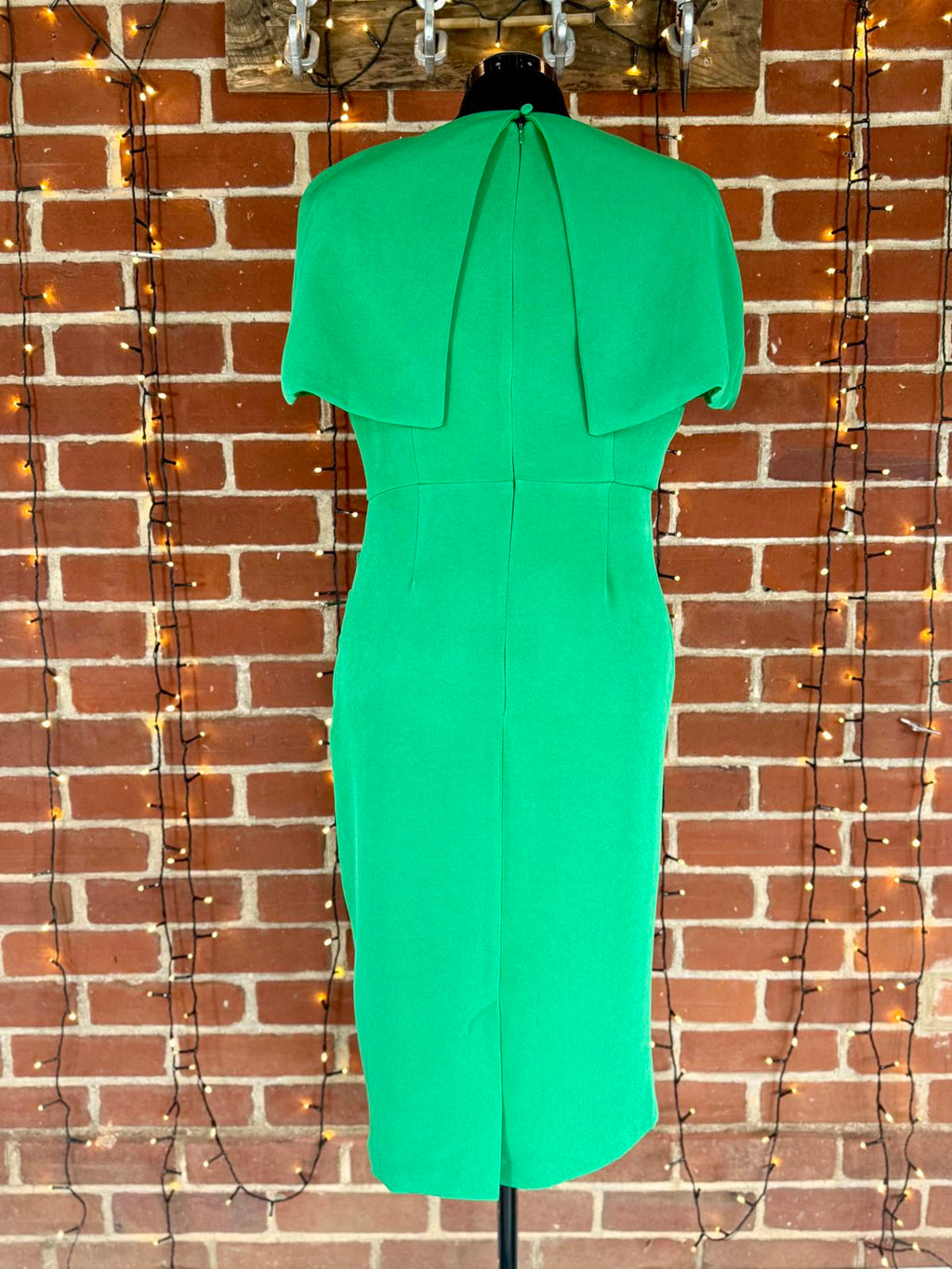 Boohoo Emerald Green Detachable Cape Midi Dress UK 16 BNWT Bodycon #126