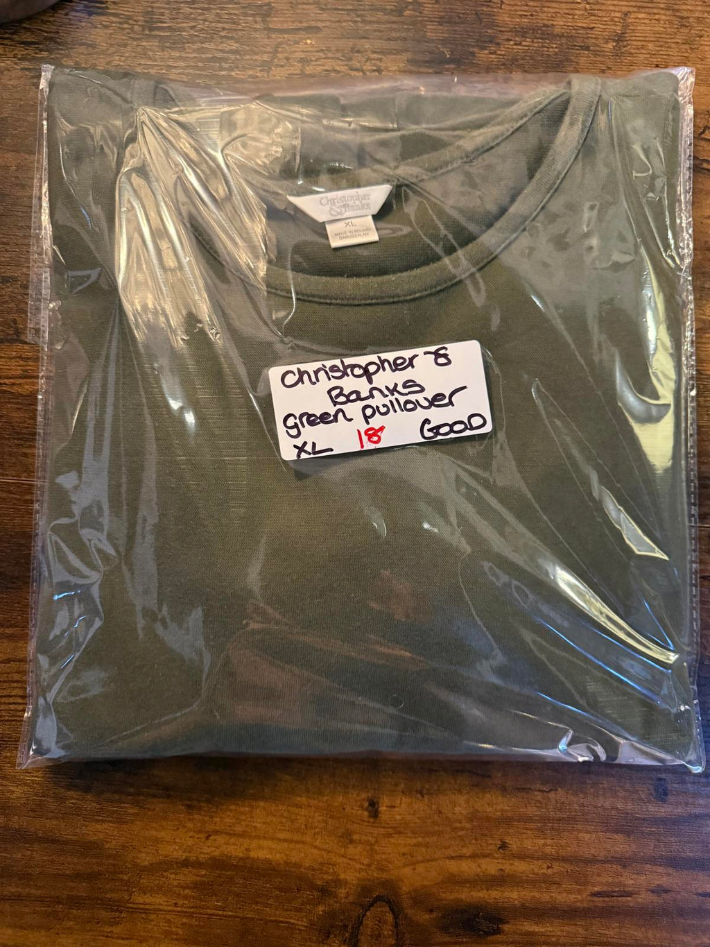 Christopher and Banks Olive Green Cotton Pullover Top – Size XL/16-18 NUM18