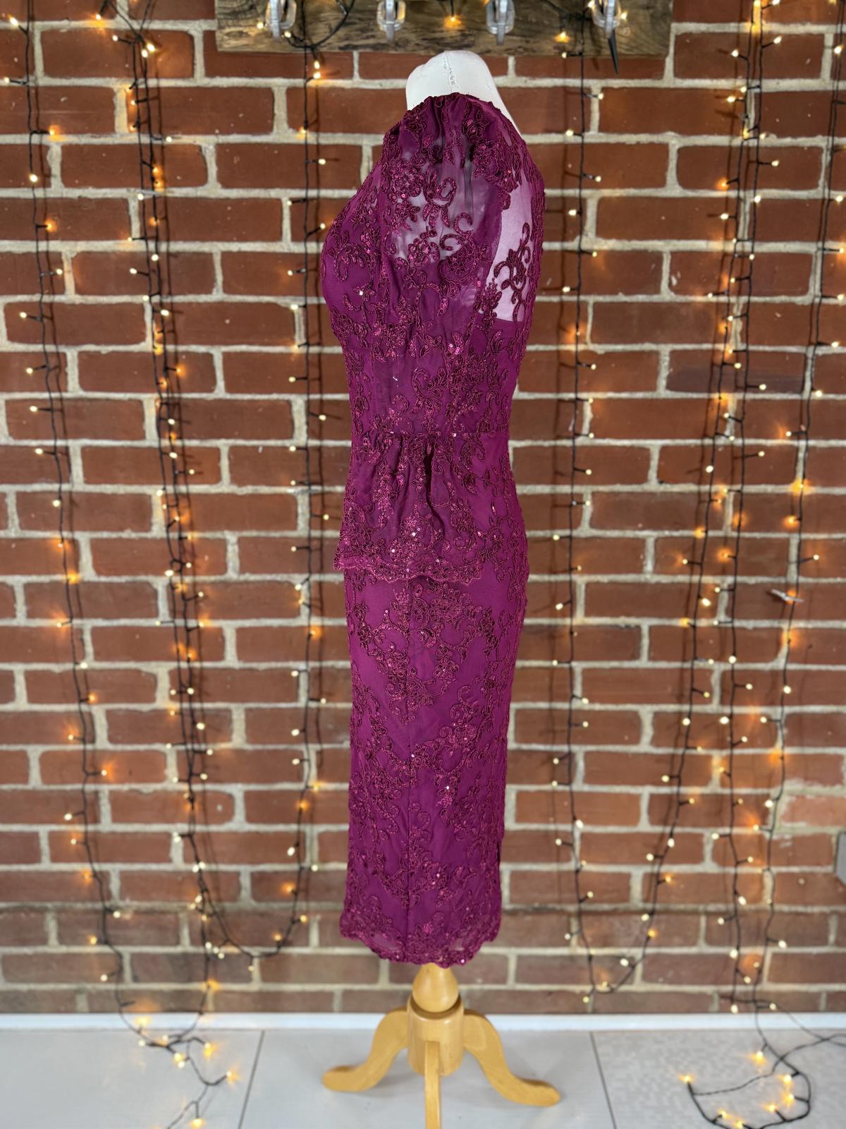 Goddiva Sample DR3960 Berry Sequin Lace Dress UK 8 BNWT Unique Gown #153