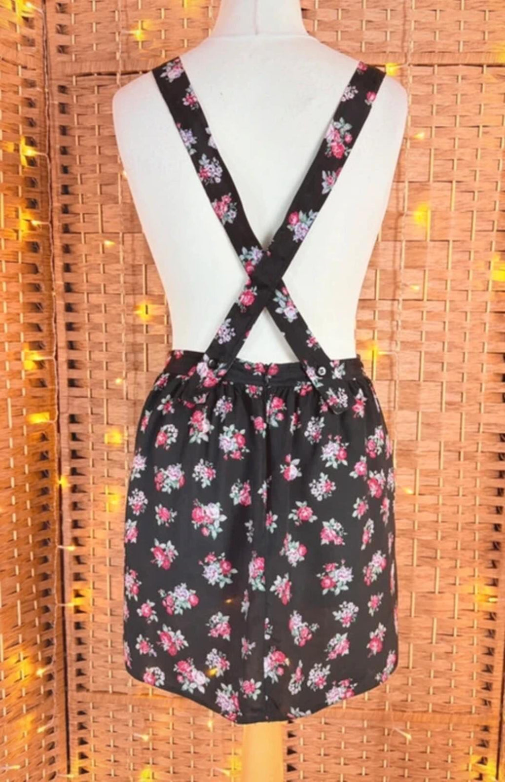 River Island Floral Pinafore Dress UK 12 US 8 Summer Mini