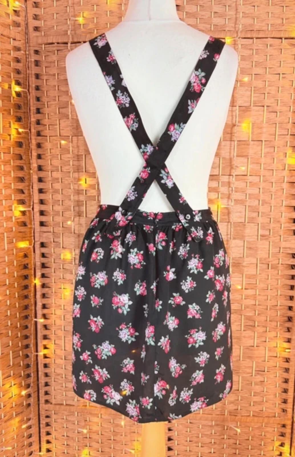 River Island Floral Pinafore Dress UK 12 US 8 Summer Mini