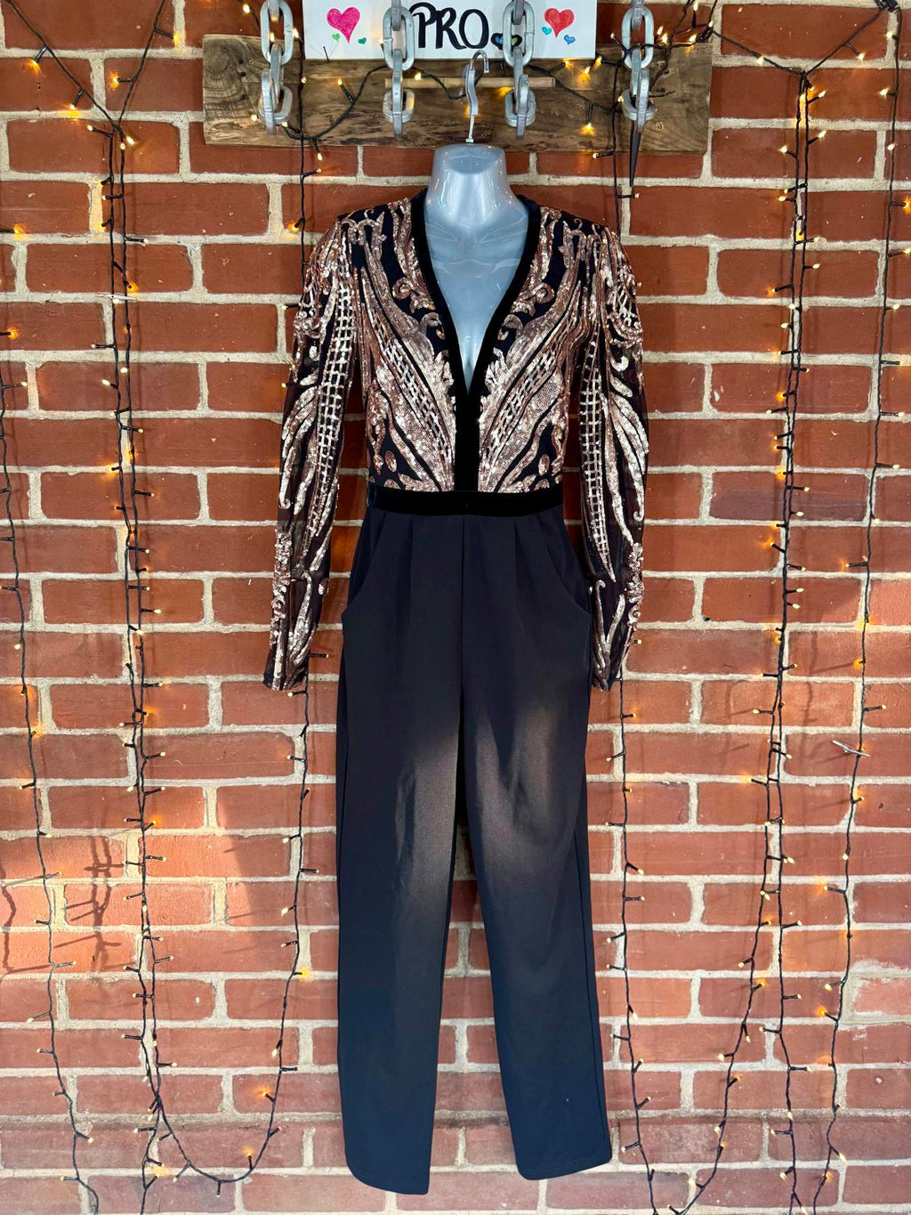 Goddiva London TR123 Champagne Sequin Tux Jumpsuit UK 8 BNWT Evening Wear