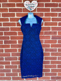 Scarlett B Royal Blue Lace Pencil Dress UK 8 Elegant Sleeveless Midi