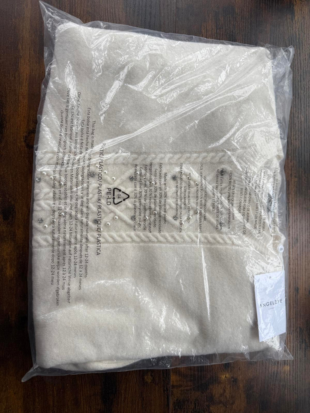 Angeley London Cream Cable Knit Jumper One Size UK 16–20 BNWT Sparkle      NUM35