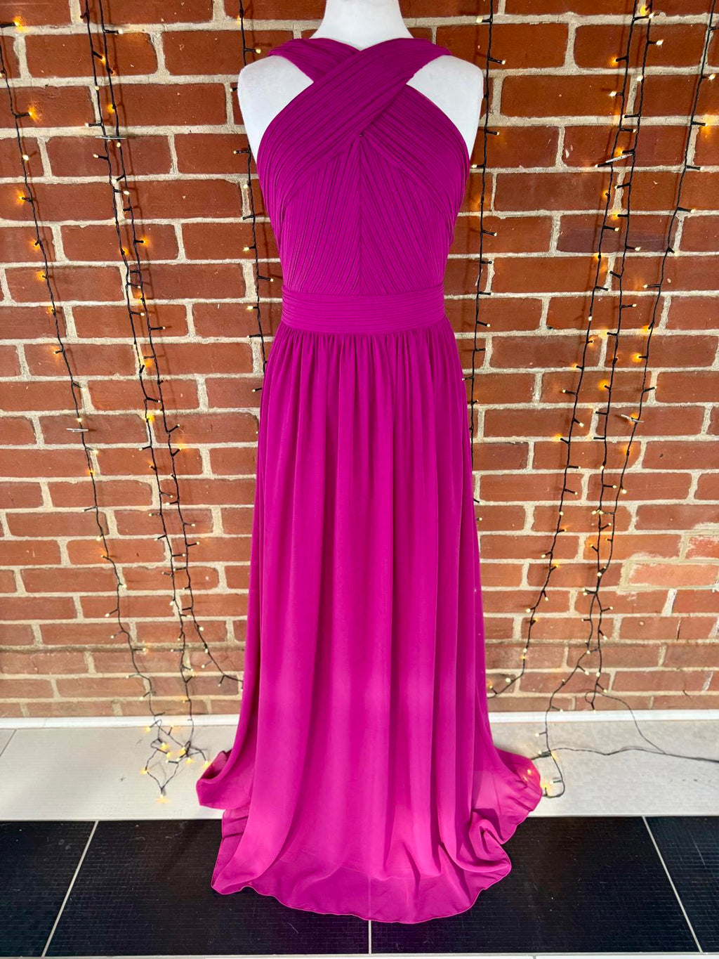 Goddiva London Magenta Halter Maxi Dress – UK 10 Read info!