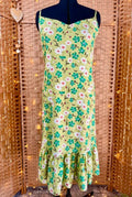 All Things Asia Green Floral Boho Midi Dress UK 14-18