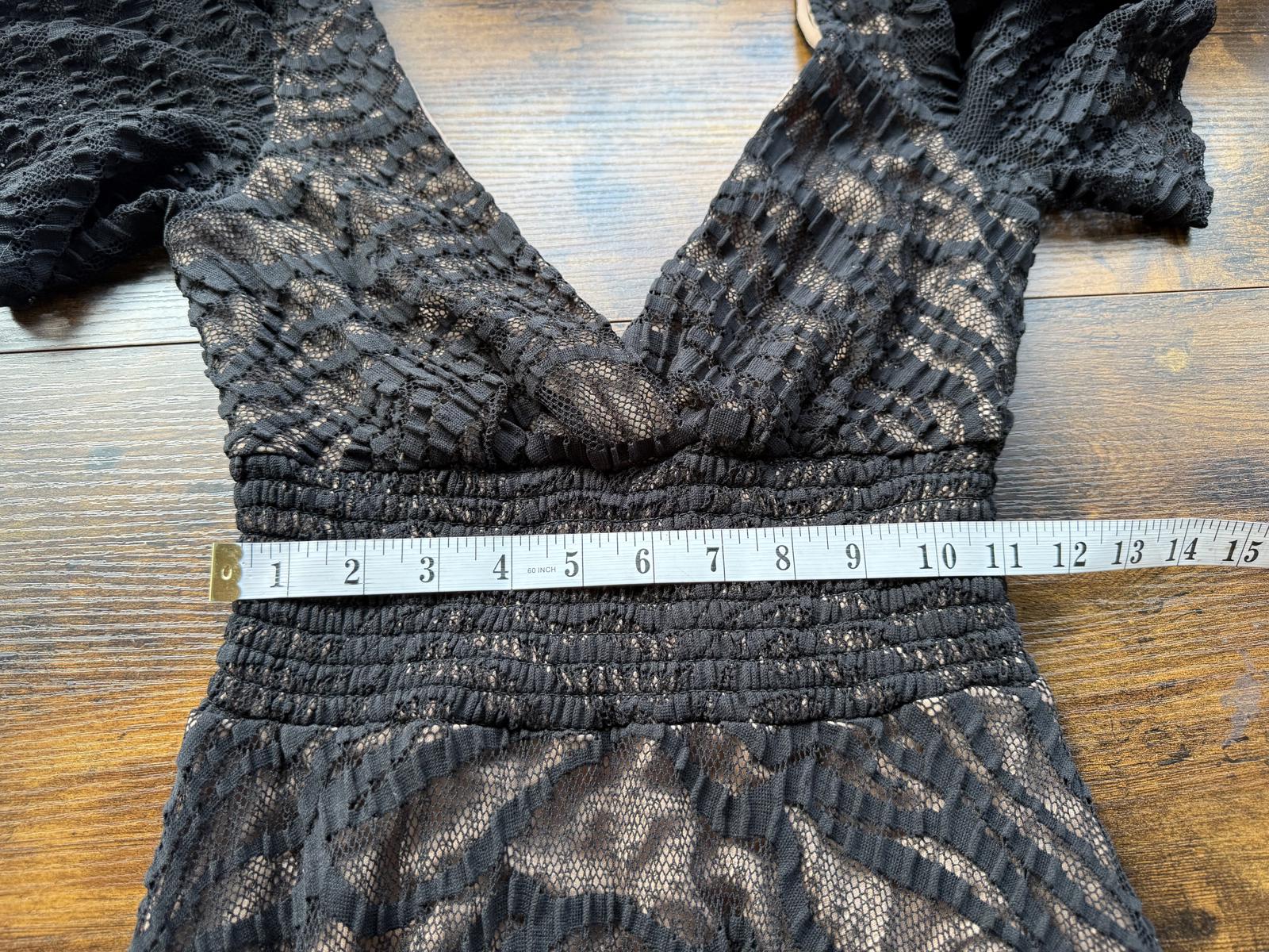 Goddiva London Black Lace Maxi Sample Dress (DR4416, UK 8) #186