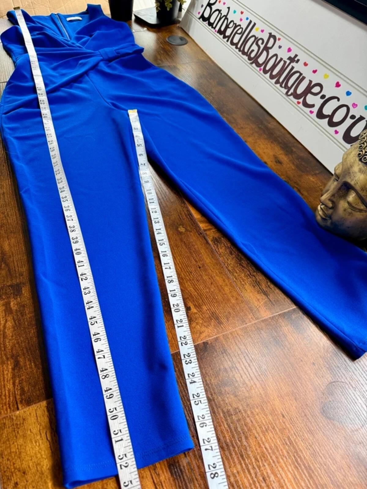 Vicky Pattison / Goddiva Royal Blue Bow Detail Jumpsuit UK 8-10